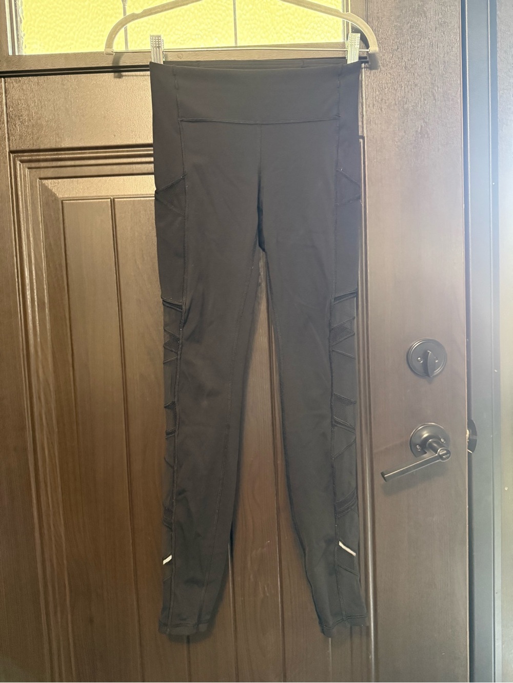 lululemon athletica Black High-Rise Leggings with Side Mesh Detail